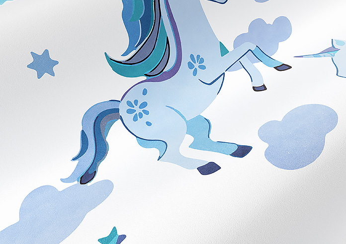 Unicorn Magic, Blue - Made to Measure Curtains - Image 4